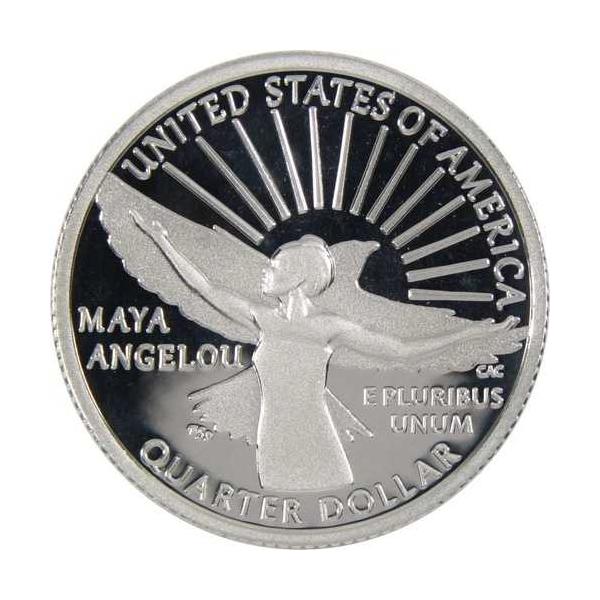 2022年 S マヤ・アンジェロウ アメリカ人女性 25セント銀貨 .999 プルーフコイン