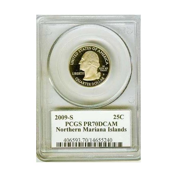 2009年Sミント クラッドプルーフ 北マリアナ諸島 25セント硬貨 国旗 PCGS PR70DCAM #5240