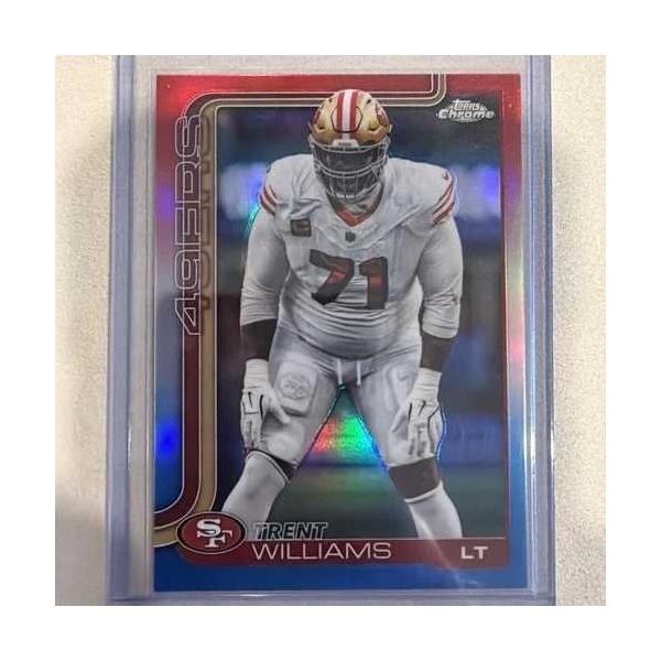 Topps 2025 Chrome トレント・ウィリアムズ レッド・ホワイト・アンド・ブルー #265 サンフランシスコ・49ers NFL
