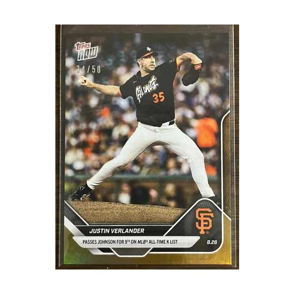 2025 Topps Now MLB #614 ジャスティン・バーランダー サンフランシスコ・ジャイアンツ ゴールド 34/50