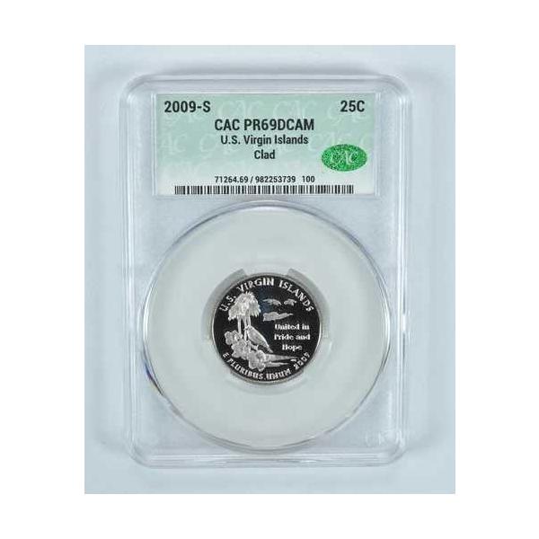 2009年S ワシントン州25セント硬貨 米領ヴァージン諸島 CLAD PR69 DCAM CAC CACg