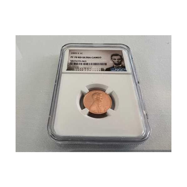 2005年Sミント リンカーンセント NGC PF70 ウルトラカメオ ポートレートラベル 「NGC最高鑑定額 80ドル」
