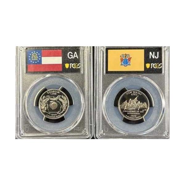 1999-S PCGS PR69DCAM ジョージア州ニュージャージー州25セント硬貨プルーフセット