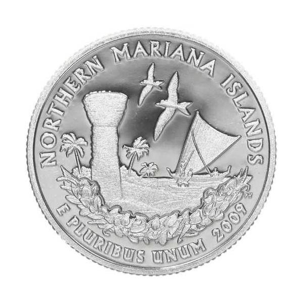2009年 Sテリトリーズ 25セント硬貨 北マリアナ諸島 ジェムプルーフ DCam 90%銀