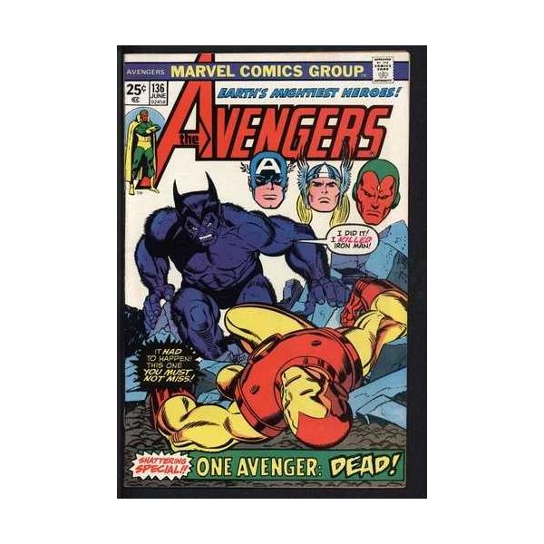 アベンジャーズ #136 7.5 // ギル・ケイン＆ジョン・ロミータによる表紙 マーベル・コミックス 1975