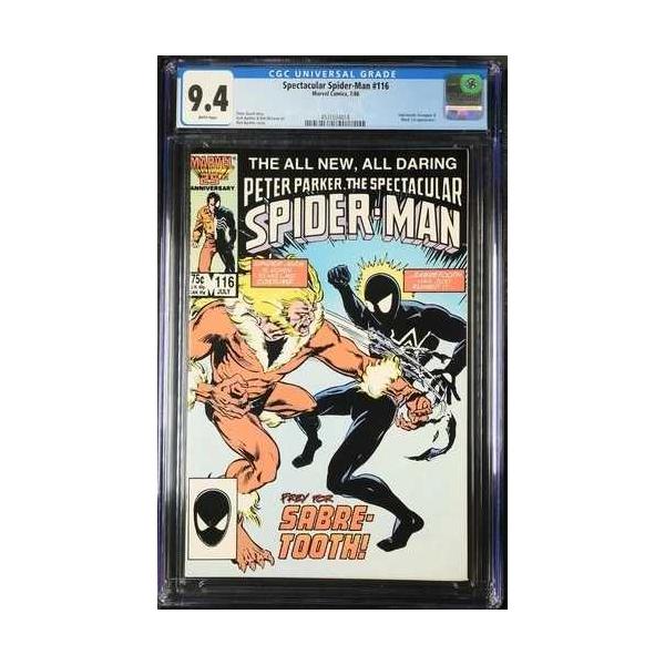 スペクタキュラー・スパイダーマン #116 *セイバートゥース・フォーリナー・ブラックキャット 9.4 CGC *cbcsのような