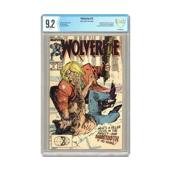 ウルヴァリン #10D CBCS 9.2 1989 24-344CA94-014 セイバートゥースとの最初の戦い