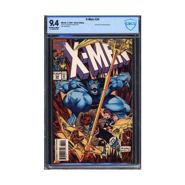 X-MEN #34 CBCS 9.4 OW/WH ページ // セイバートゥース登場 マーベル 1994