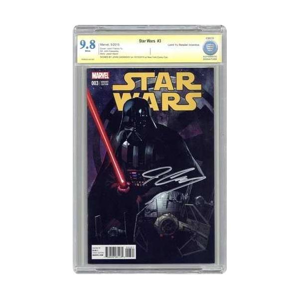 スター・ウォーズ #3B Yu 1:25 バリアント CBCS 9.8 2015年シグ・キャサディ氏による鑑定済み