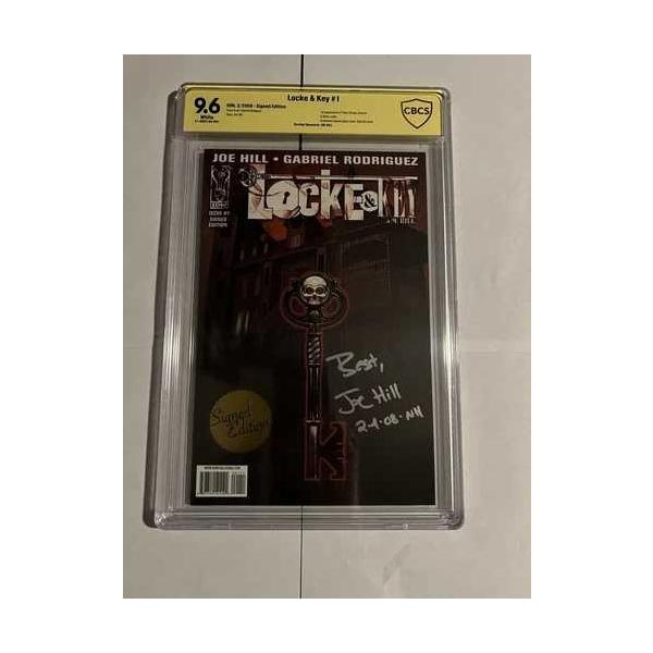 ロック＆キー 1 cbcs 9.6 サイン入り限定版 バリアント 超入手困難 2008 IDW ジョー・ヒル CGC PGX