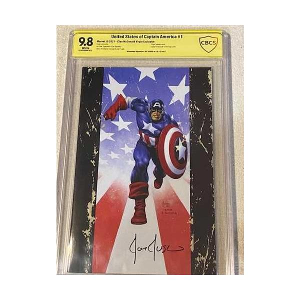 ユナイテッド・ステイツ・オブ・キャプテン・アメリカ #1 CBCS 9.8 クラン・マクドナルド ヴァージン サイン ジョー・ジャスコ