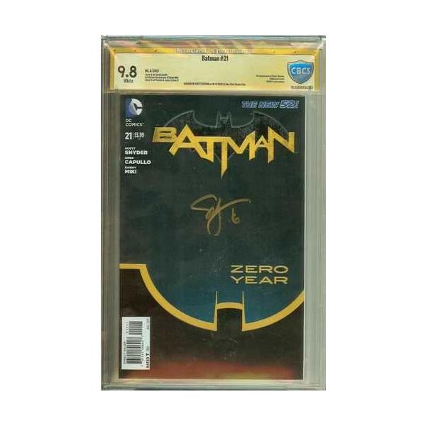 バットマン ニュー52 #21 初版 デューク・トーマス直筆サイン入り スナイダー・カプルロ CBCS 9.8 + 無料書籍付き