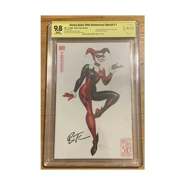 ハーレイ・クイン30周年記念号 #1 CBCS 9.8 ブルース・ティム直筆サイン入りバリアント版（CGC鑑定なし）