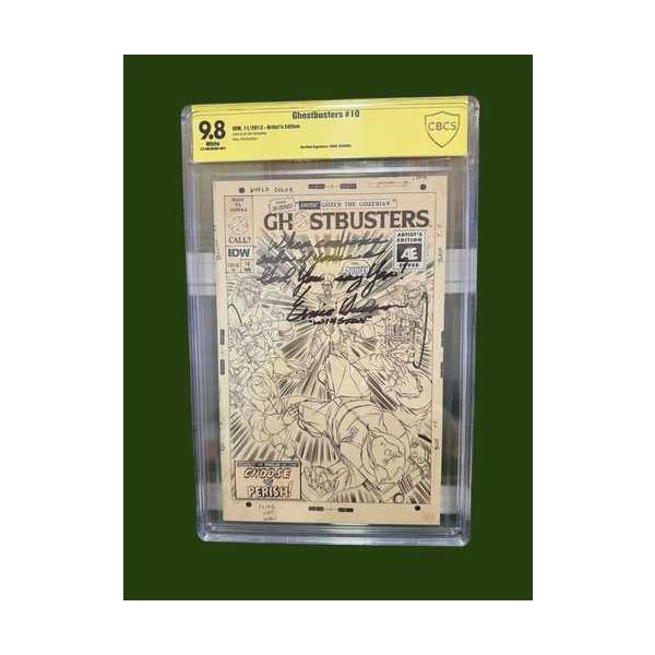 ゴーストバスターズ #10 IDW アーティストエディション CBCS 9.8 アーニー・ハドソン直筆サイン＆引用