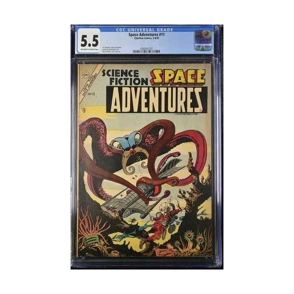 スペースアドベンチャーズ #11 - チャールトンコミックス 1954 CGC 5.5 ジョー・シャスター、ディック・ジョルダーノ