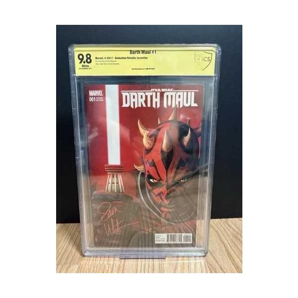 ダース・モール #1 クローン・ウォーズ バリアント サム・ウィットワー直筆サイン入り CBCS 9.8 CGC鑑定なし