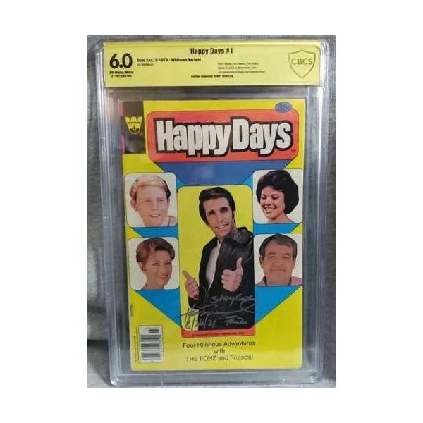 ハッピーデイズ #1 CBCS 6.0 ホイットマン版 ヘンリー・ウィンクラー直筆サイン入り