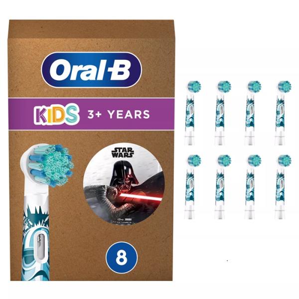 純正品 ブラウン オーラルB スターウォーズ キッズ 替えブラシ 8本 やわらかめ すみずみクリーンキッズ oralb 電動 替えブラシ 子供用 EB10 正規品 輸入品 braun