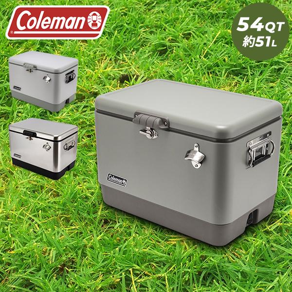 コールマン Coleman クーラーボックス 54QT ステンレス スチールベルト 大容量 約51L STEEL COOLERS