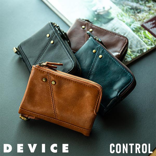 デバイス DEVICE Control crass 折財布 財布 フェイクレザー ファスナー 二つ折り財布 2つ折り