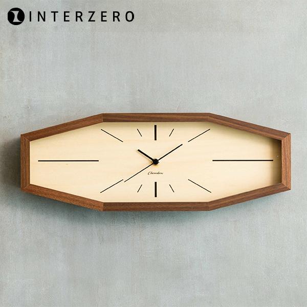 インターゼロ INTERZERO 時計 シャンブル 電波時計 LINE CLOCK WALNUT