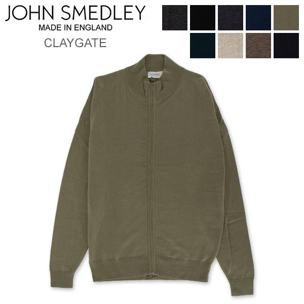 JOHN SNFDLEY ジョンズメドレー　ジップ　カーディガン　グレー　ニット 中古・古着通販】JOHN SMEDLEY (ジョンスメドレー) ウールニット