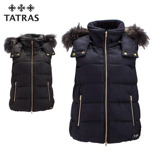 タトラスダウンベストLUSERA02グレーリアルファーフードウール