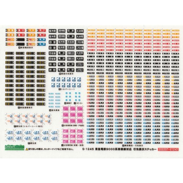 グリーンマックス S-1245 東急電鉄9000系東横線対応 行先表示