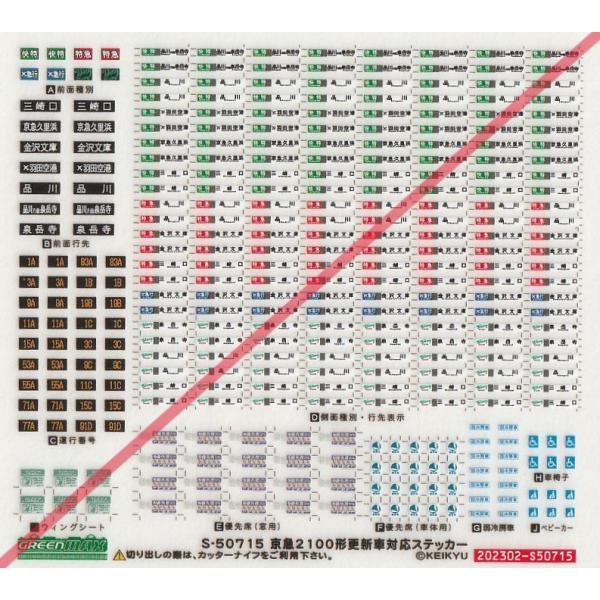 グリーンマックス S-50715 京急2100形更新車対応ステッカー 1枚 グリーンマックス S-50715 京急2100形更新車対応ステッカー 1枚