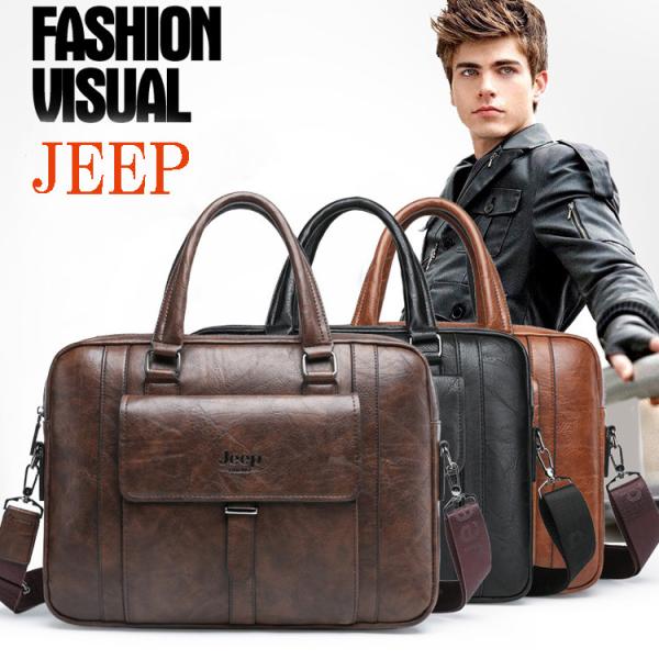 ブリーフケース ショルダーバッグ メンズ レザー ヴィンテージ おしゃれ Jeep ビジネス ビジネスバッグ メンズ 2WAY A4紙入れ トートバッグ 手持ち ショルダー