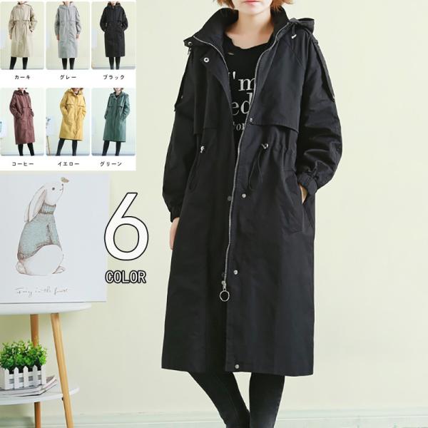 モッズコート Aライン 大きいサイズ ロングコート フード付き 体型カバー 羽織り 秋 春 アウター スプリングコート レディース Hl86 Gm5 通販 Yahoo ショッピング