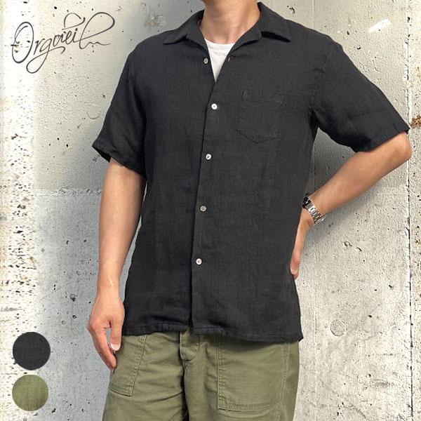 ORGUEIL オルゲイユ メンズ Linen Open Collar Shirt [OR-5092B 