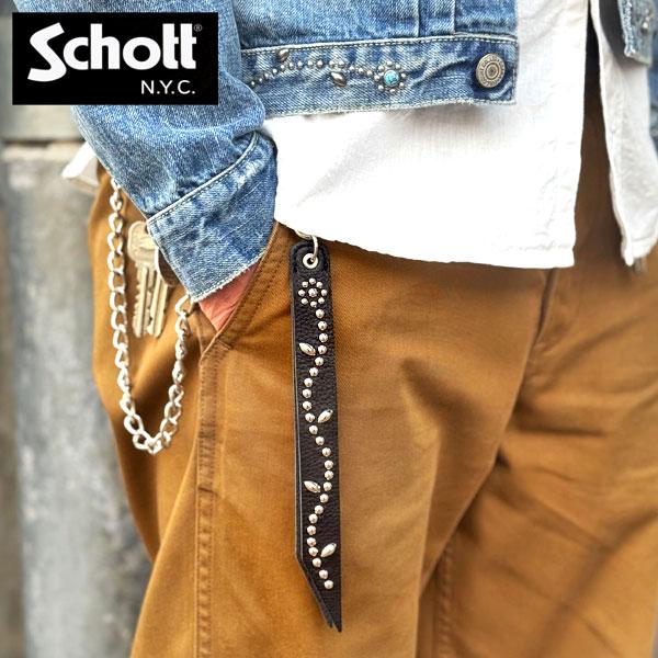 Schott N.Y.C（ショット） FLOWER STUDS LEATHER KEY HOLDER フラワー