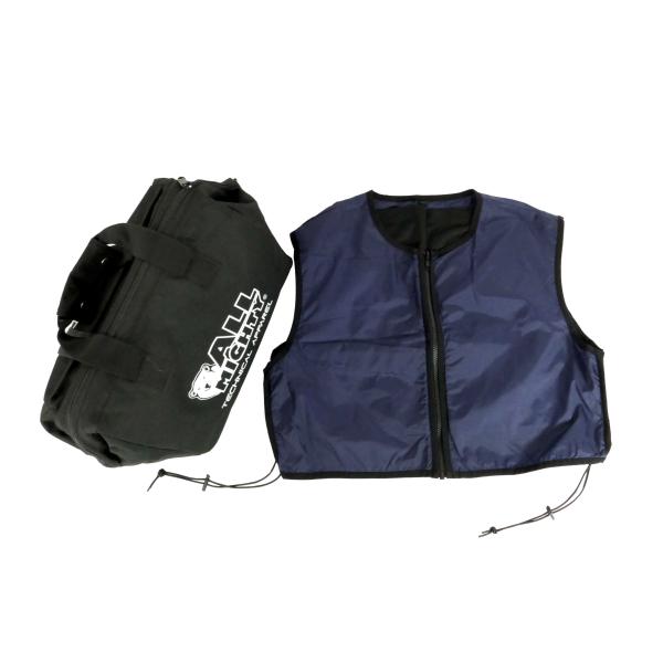 保冷剤ポケットは、胸部に2セットと背中に2セット、ベストは冷却温度を逃がさないシンサレートを使用しています。両サイドに設けられたゴム製サイズアジャスターで、お好みに合わせて調整ができます。保冷剤の持ち運びにも便利な保冷機能付きのクールバッグ...