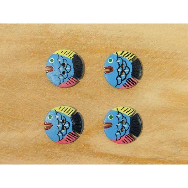 ボタン 4個セット 20mm 2.0cm 二つ穴 ハンドペイント かわいい  