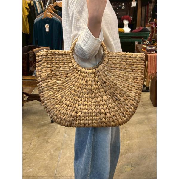 トートバッグ 自然素材 ウォーターヒヤシンス インドネシア 奥行12cm 横45cm 高さ43cm ハンドメイド