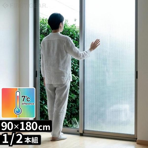 2026新商品 水で貼る結露防止シート クリスタル 1本/2本 (90×180cm) | 結露防止 省エネ エコ 水で貼る 対策 断熱 冬 暖房