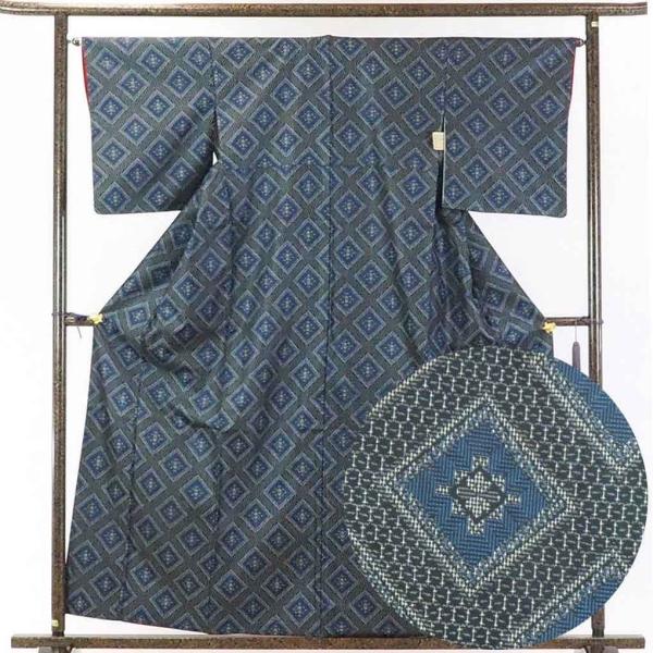 紬 身丈160cm 裄65cm 前幅24.5cm 後幅29.5cm 袖丈49cm レディース 袷