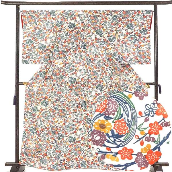 小紋 着物 身丈164cm 裄67cm 前幅24cm 後幅29.5cm 袖丈56cm 袖幅35cm 