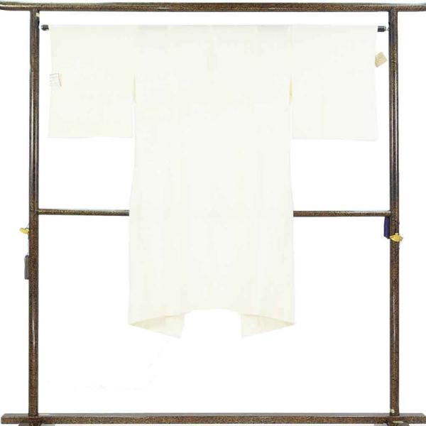 長襦袢 襦袢丈118cm 裄64cm レディース 胴抜袖無双 無地 裄Mサイズ 秋冬春用 正絹（シルク）白色 中古 リサイクル やや難