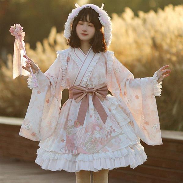 和風 オリジナルデザイン ロリータワンピース ロリータドレス 甘ロリ 