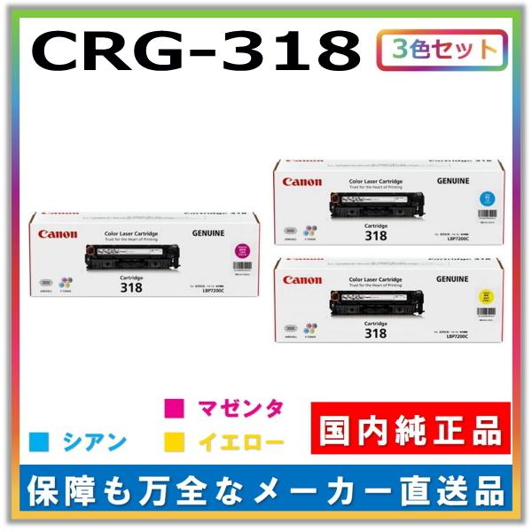 キヤノン（Canon） キャノン用 トナーカートリッジ318 カラー 3本
