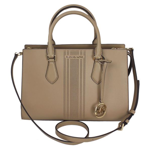 マイケルコース バッグ ハンドバッグ MICHAEL KORS シェイラ PVC ミディアム パンチング センタージップ 2WAY サッチェル 斜め掛け 35S4G6HS3L CAMEL (キャメル) アウトレット レディース MICHAEL KORS（マイケルコース） ハンドバッグ シェイラ PVC