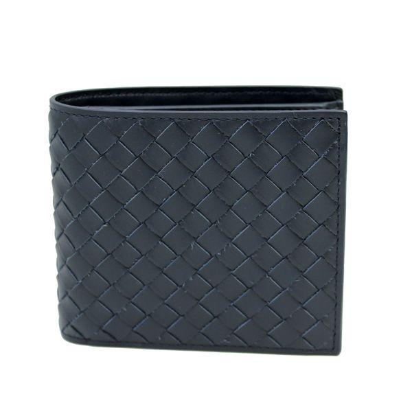 ボッテガヴェネタ 二つ折り財布 ネイビー　193642 V4651 4013 BOTTEGA VENETA（ボッテガ・ヴェネタ） 二つ折り財布 メンズ ネイビー