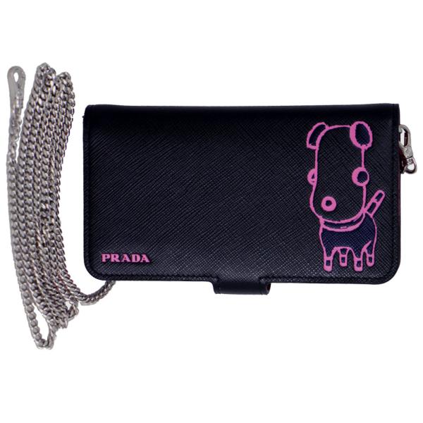 PRADA プラダ iPhoneX/XS ケース スマホケース チェーン付 レザー