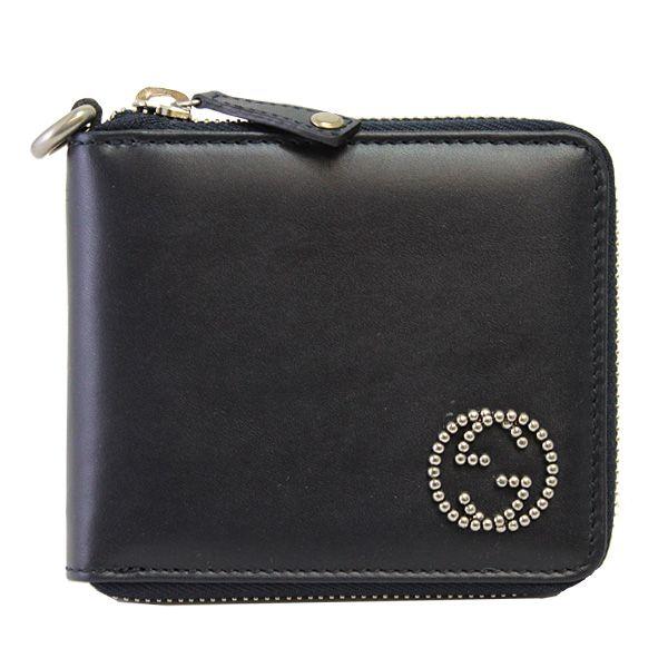 GUCCI二つ折財布　紺 GUCCI（グッチ） アウトレット メンズ 二つ折り財布 ネイビー 282664