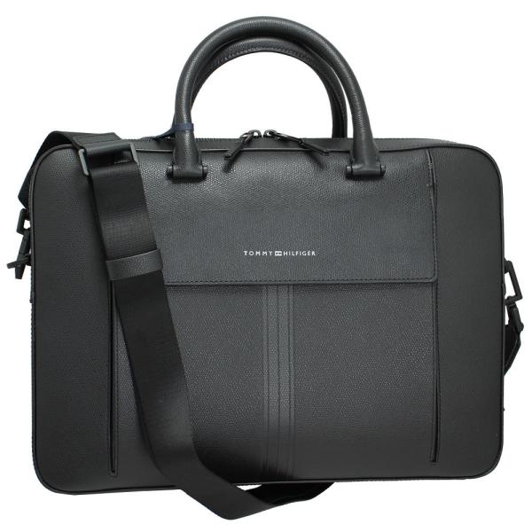 【美品】トミー・ヒルフィガー ブラック ビジネスバッグ　（laptop入ります） トミー・ヒルフィガー(Tommy Hilfiger) ビジネスバッグ