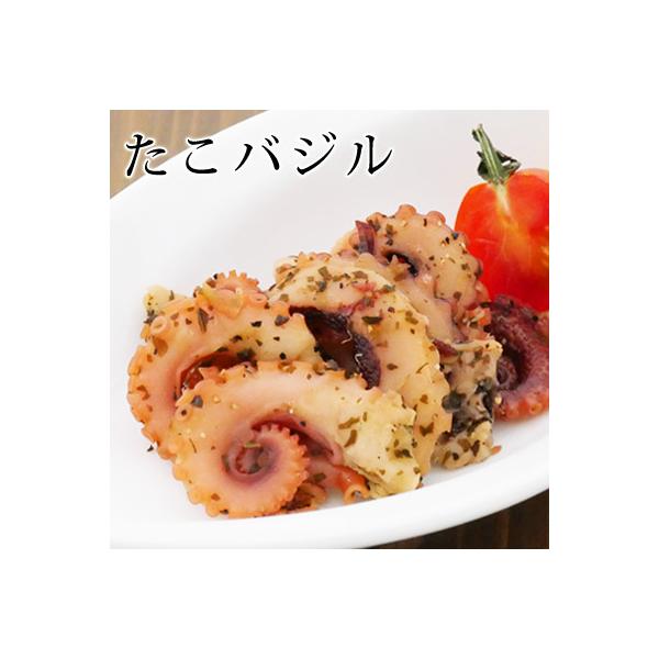 ■内容説明○名称…魚介類乾製品○原材料名…たこ（中国）、砂糖、食塩、食用オリーブ油、発酵調味料、バジル、黒胡椒／ソルビトール、酸味料、調味料(アミノ酸)、酸化防止剤(エリソルビン酸Na、亜硫酸塩)○内容量…32ｇ○賞味日数…120日○保存方...