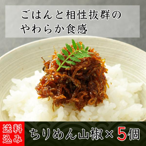 【送料込み】ちりめん山椒７５ｇ／５個セット【簡易包装・ラッピング・個袋同送不可】