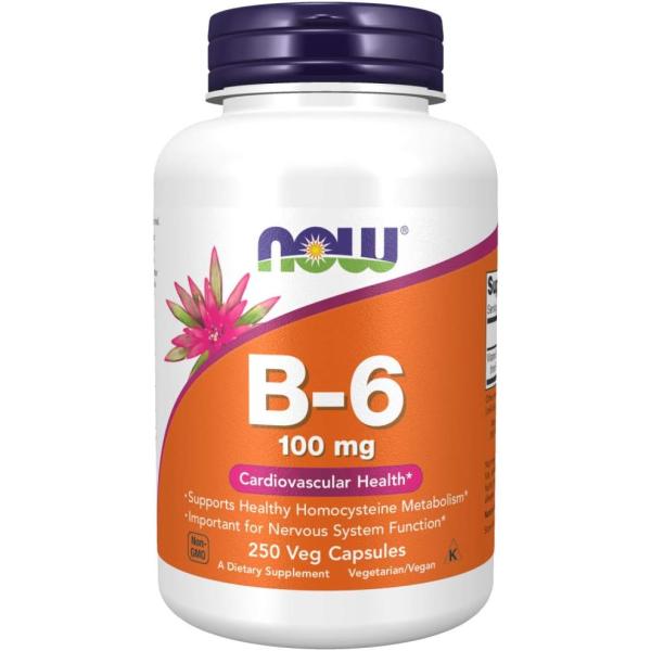 NOW Foods社 B-6 が1粒あたり100mg配合 250粒入り1本 サプリメント